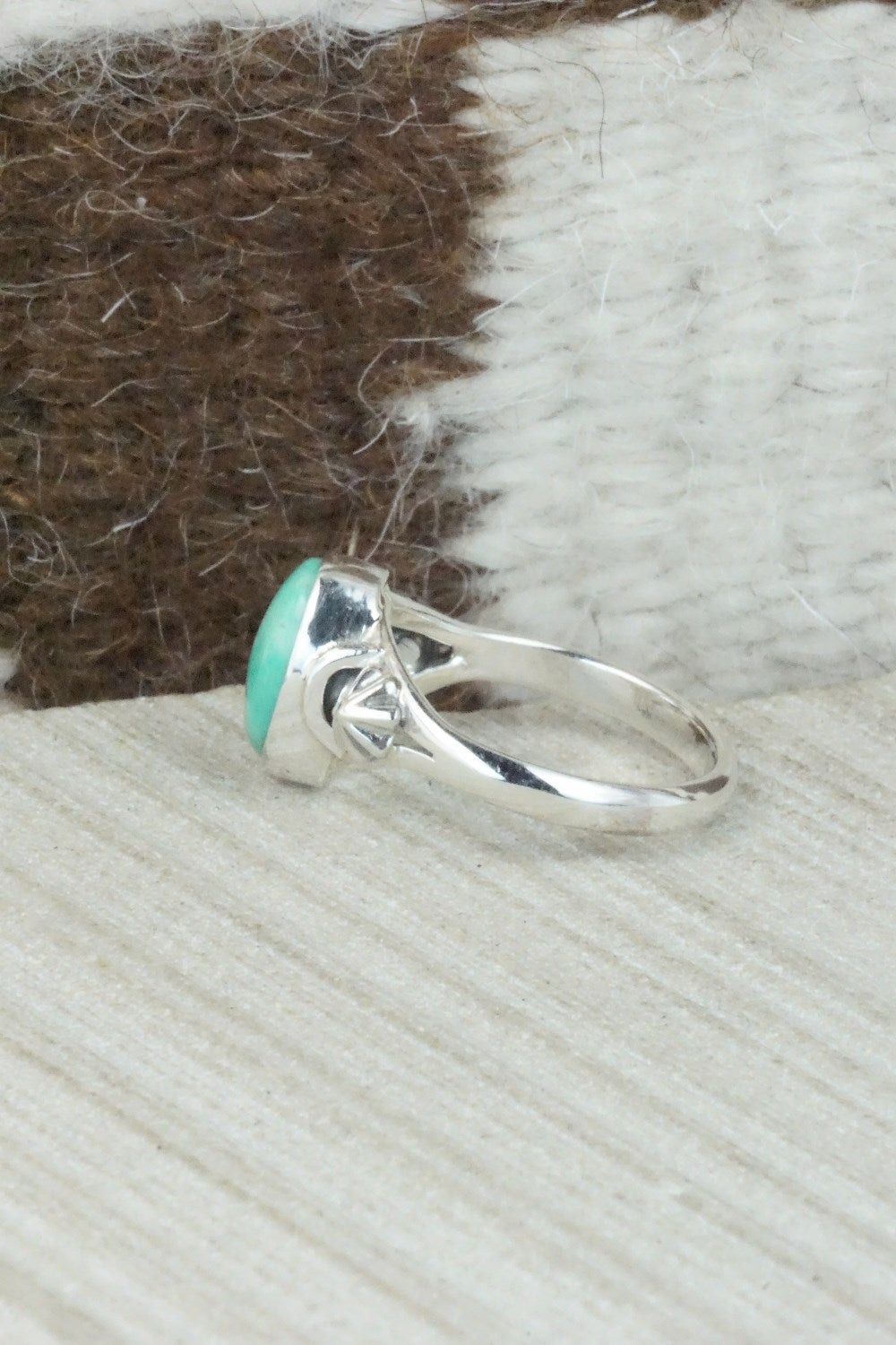Turquoise & Sterling Silver Ring - Andrew Vandever - Size 8.5