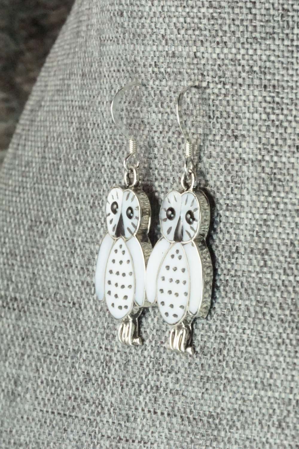 Mother of Pearl & Sterling Silver Earrings - Reginda Kallestewa