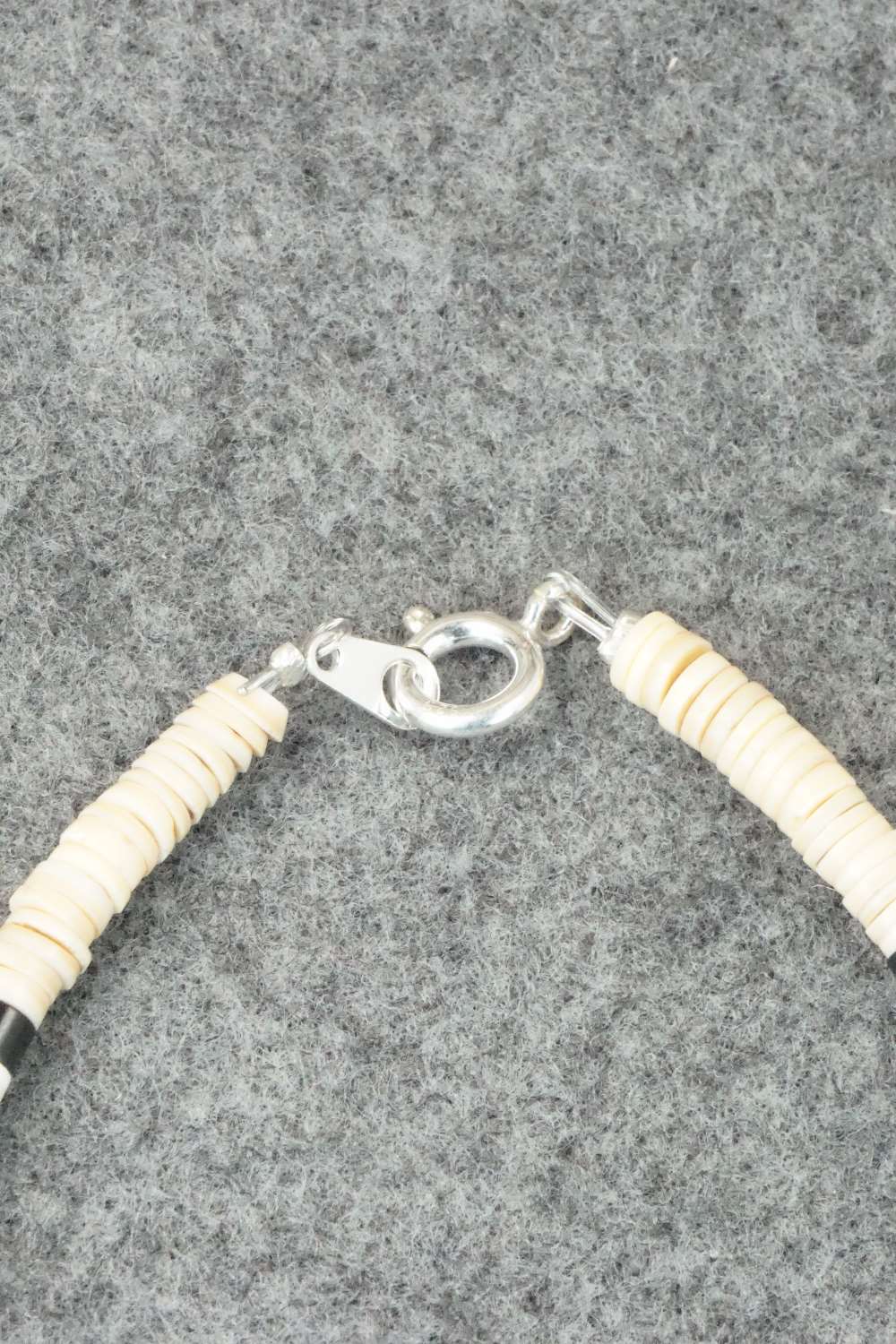 Turquoise, Shell & Sterling Silver Bracelet - Torevia Crespin