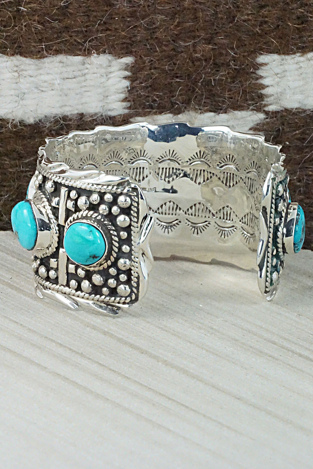 Turquoise & Sterling Silver Bracelet - Vernon Johnson