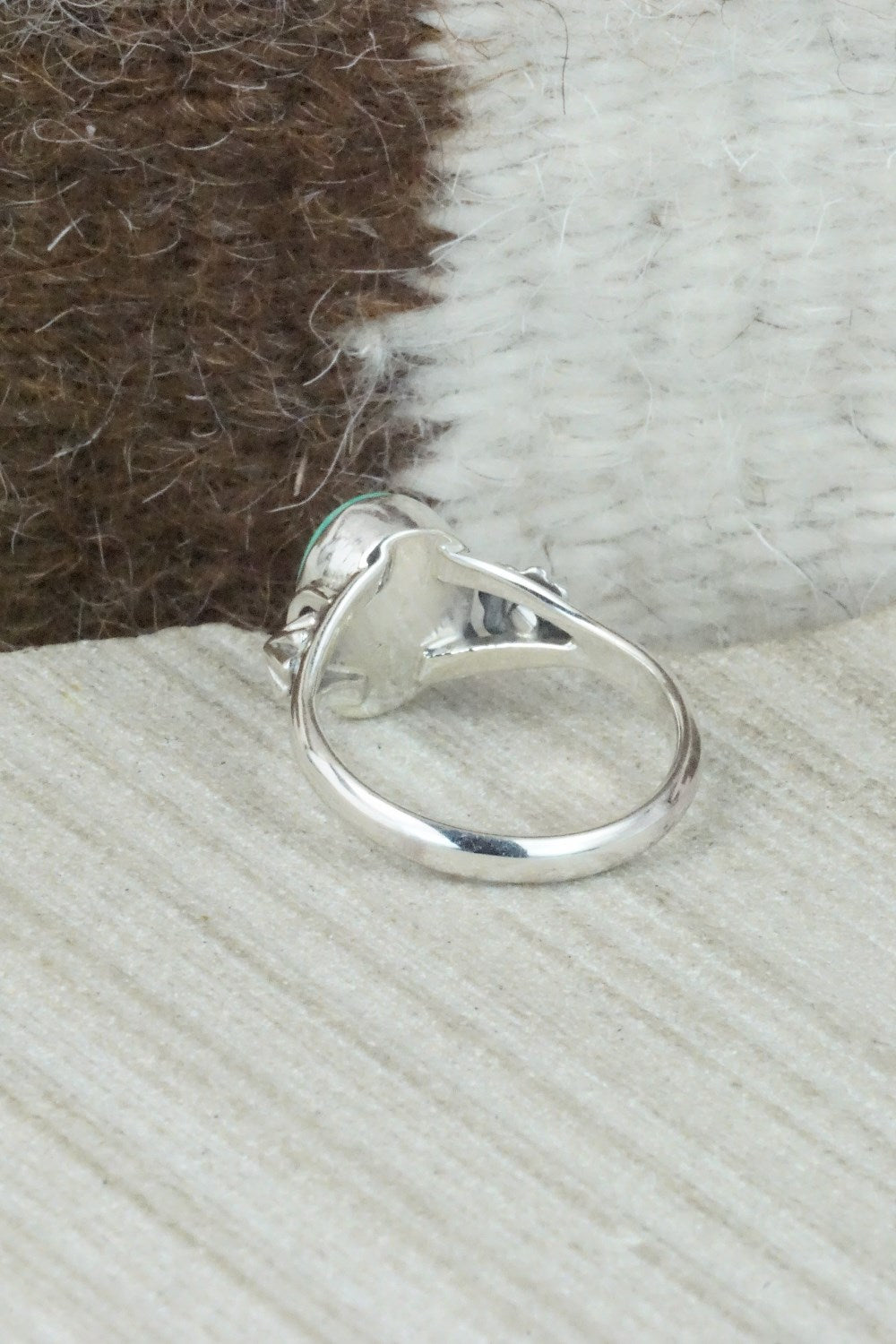 Turquoise & Sterling Silver Ring - Andrew Vandever - Size 8.5