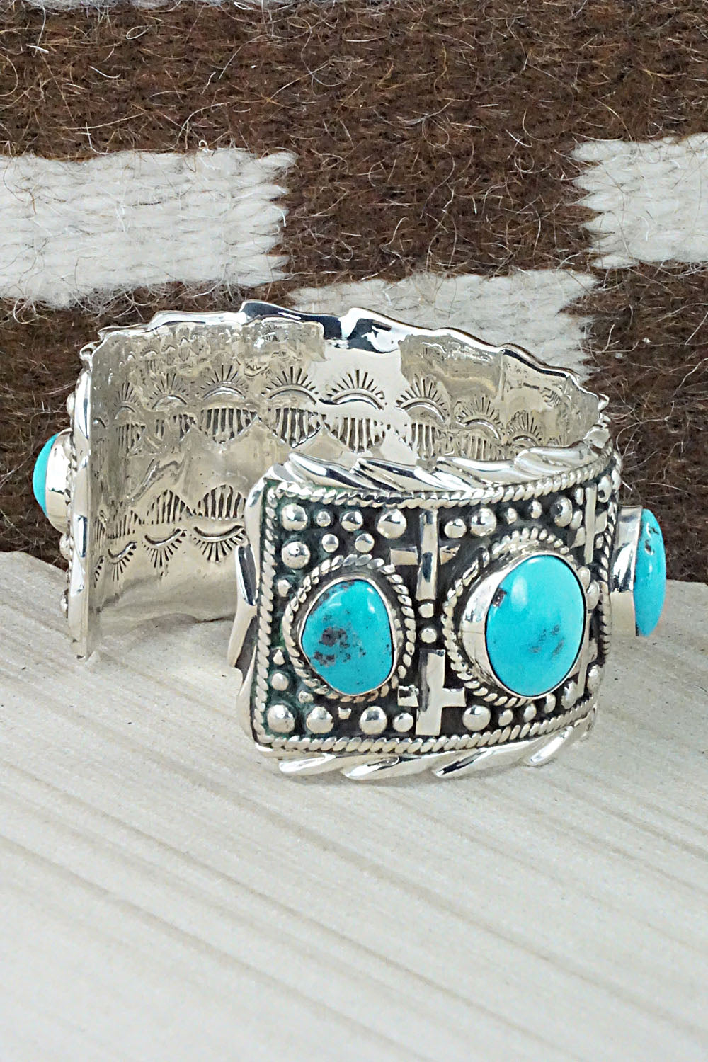 Turquoise & Sterling Silver Bracelet - Vernon Johnson