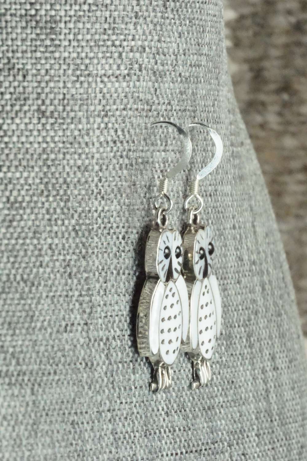 Mother of Pearl & Sterling Silver Earrings - Reginda Kallestewa
