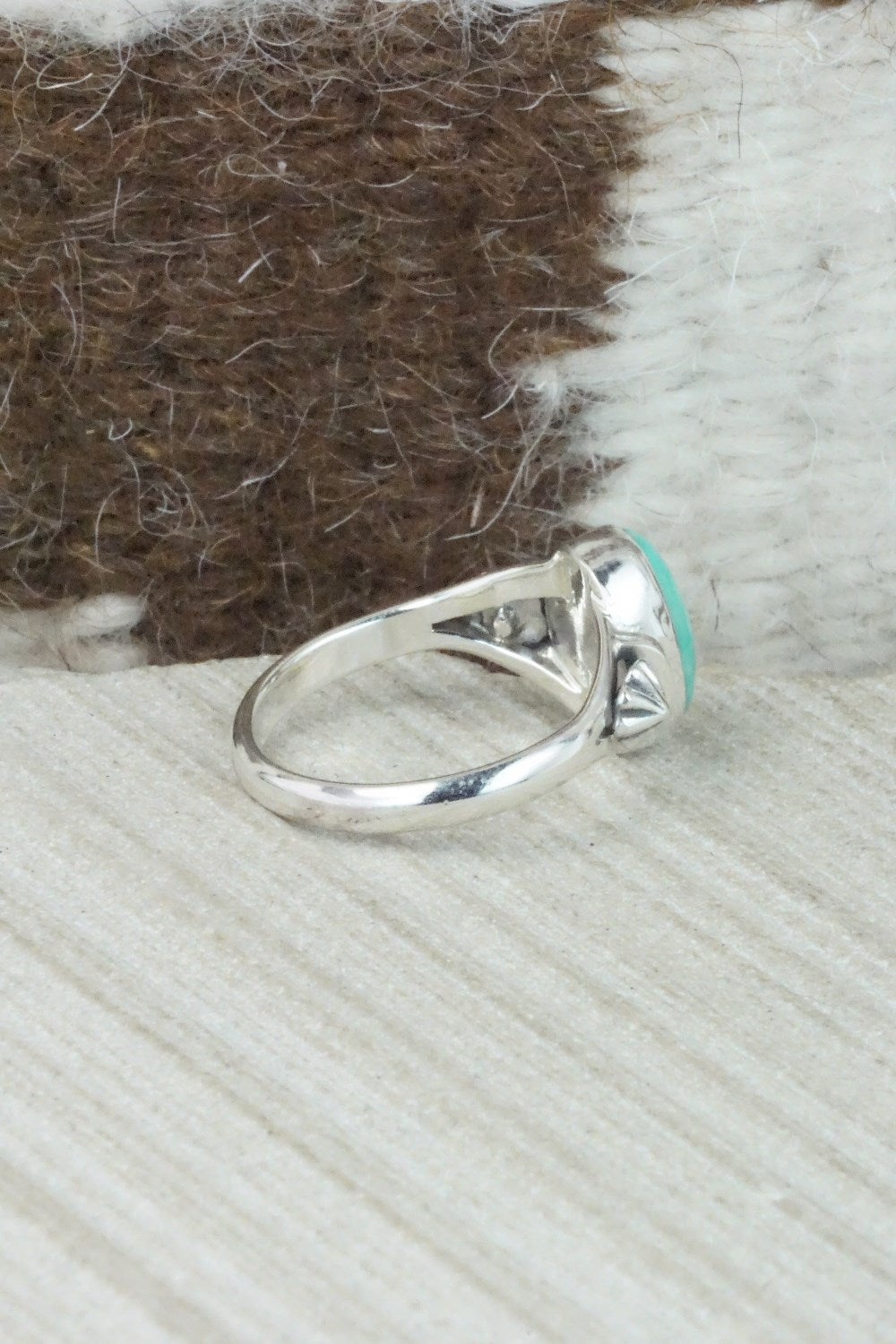Turquoise & Sterling Silver Ring - Andrew Vandever - Size 8.5