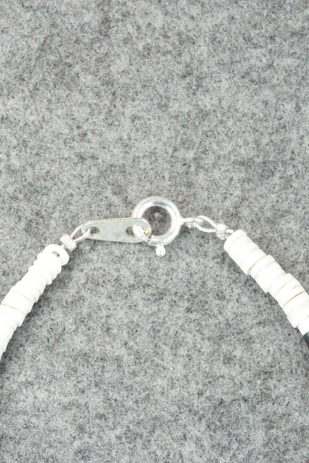 Turquoise, Shell & Sterling Silver Bracelet - Torevia Crespin