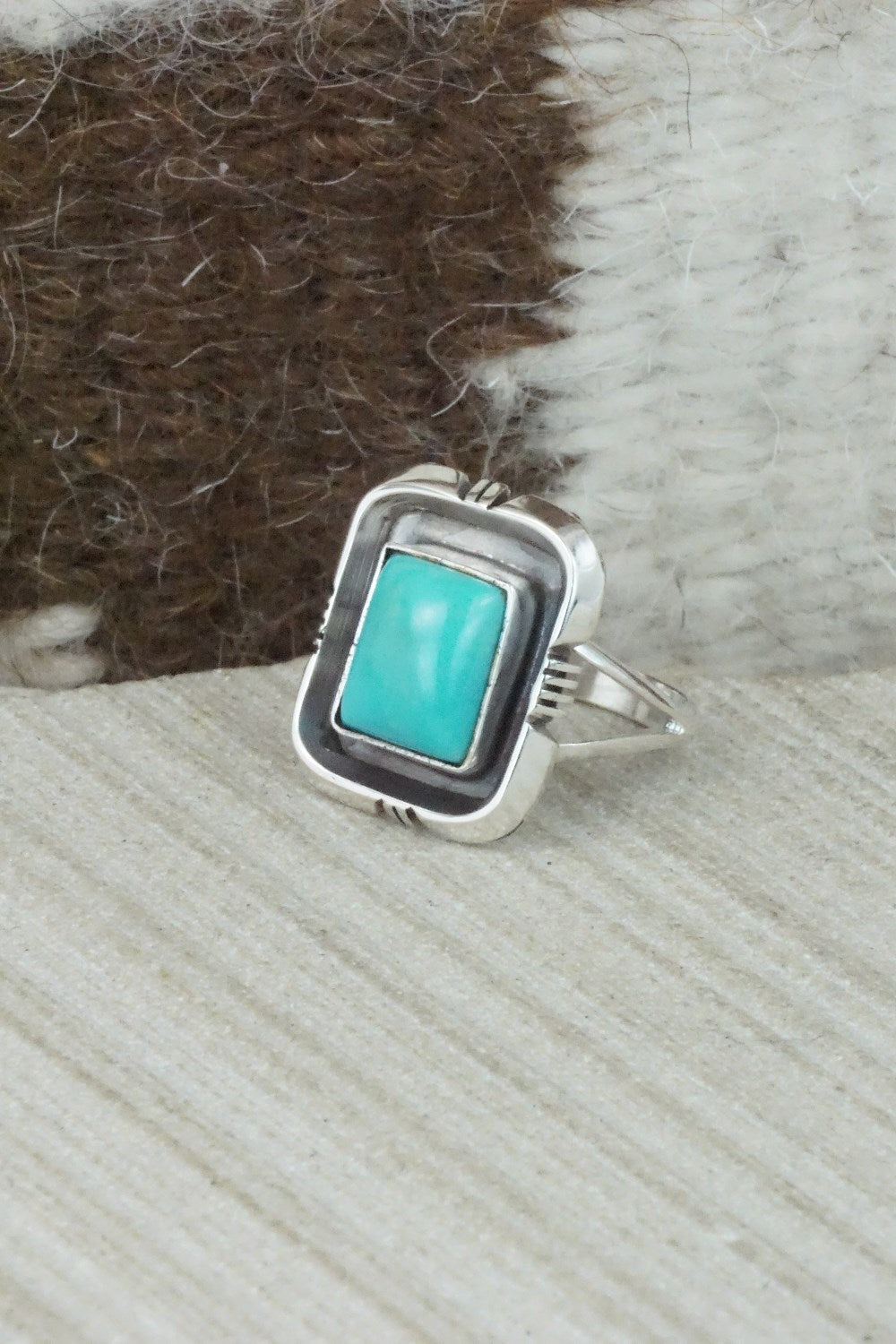 Turquoise & Sterling Silver Ring - Mark Barney - Size 6