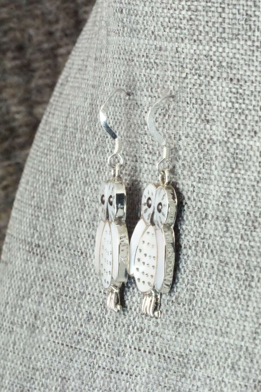 Mother of Pearl & Sterling Silver Earrings - Reginda Kallestewa