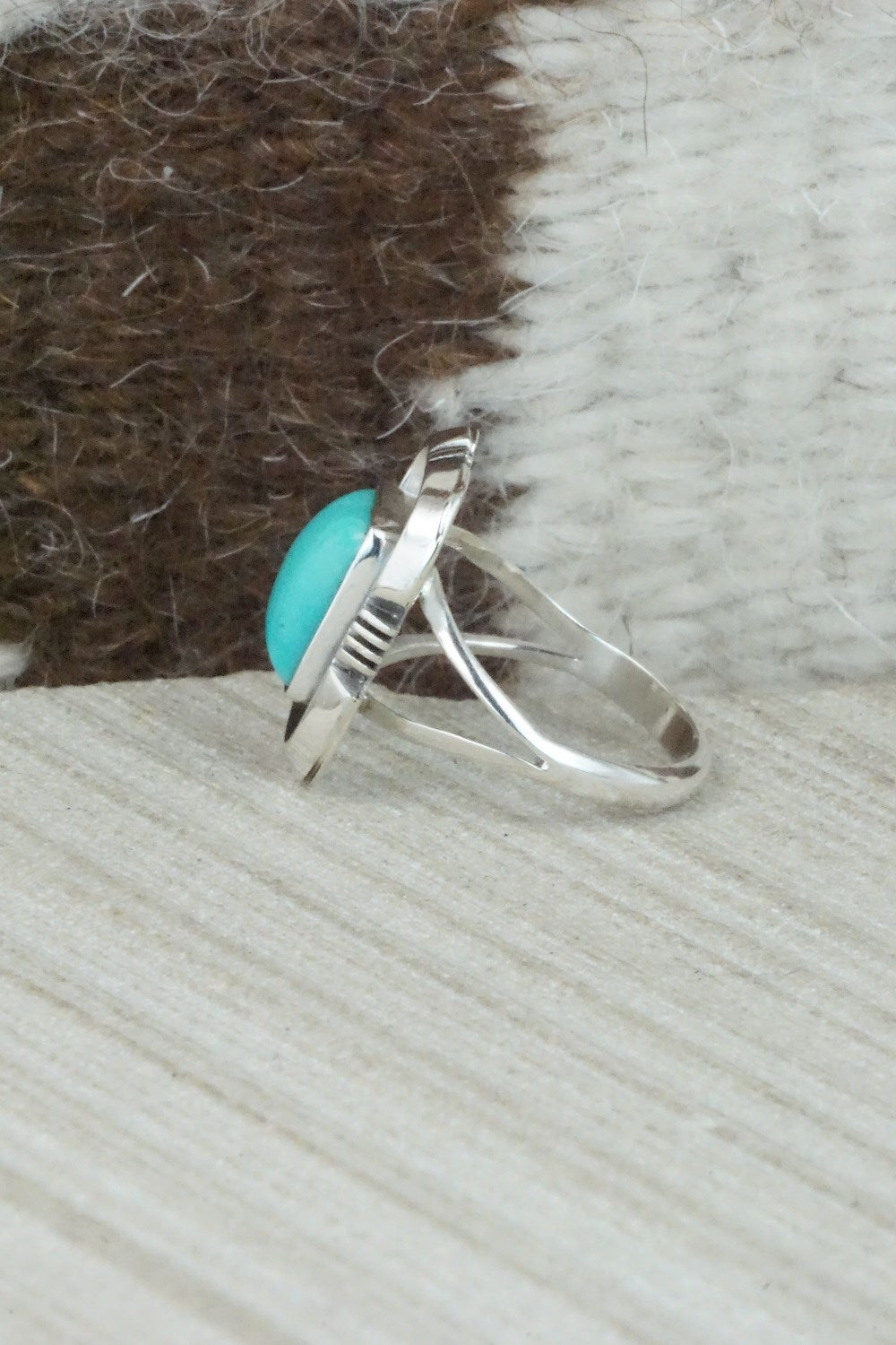 Turquoise & Sterling Silver Ring - Mark Barney - Size 6