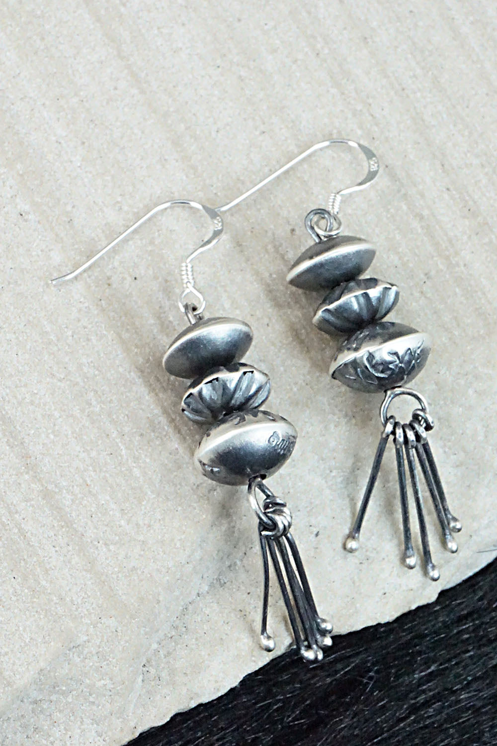 Sterling Silver Navajo Pearl Earrings - Presley Haley