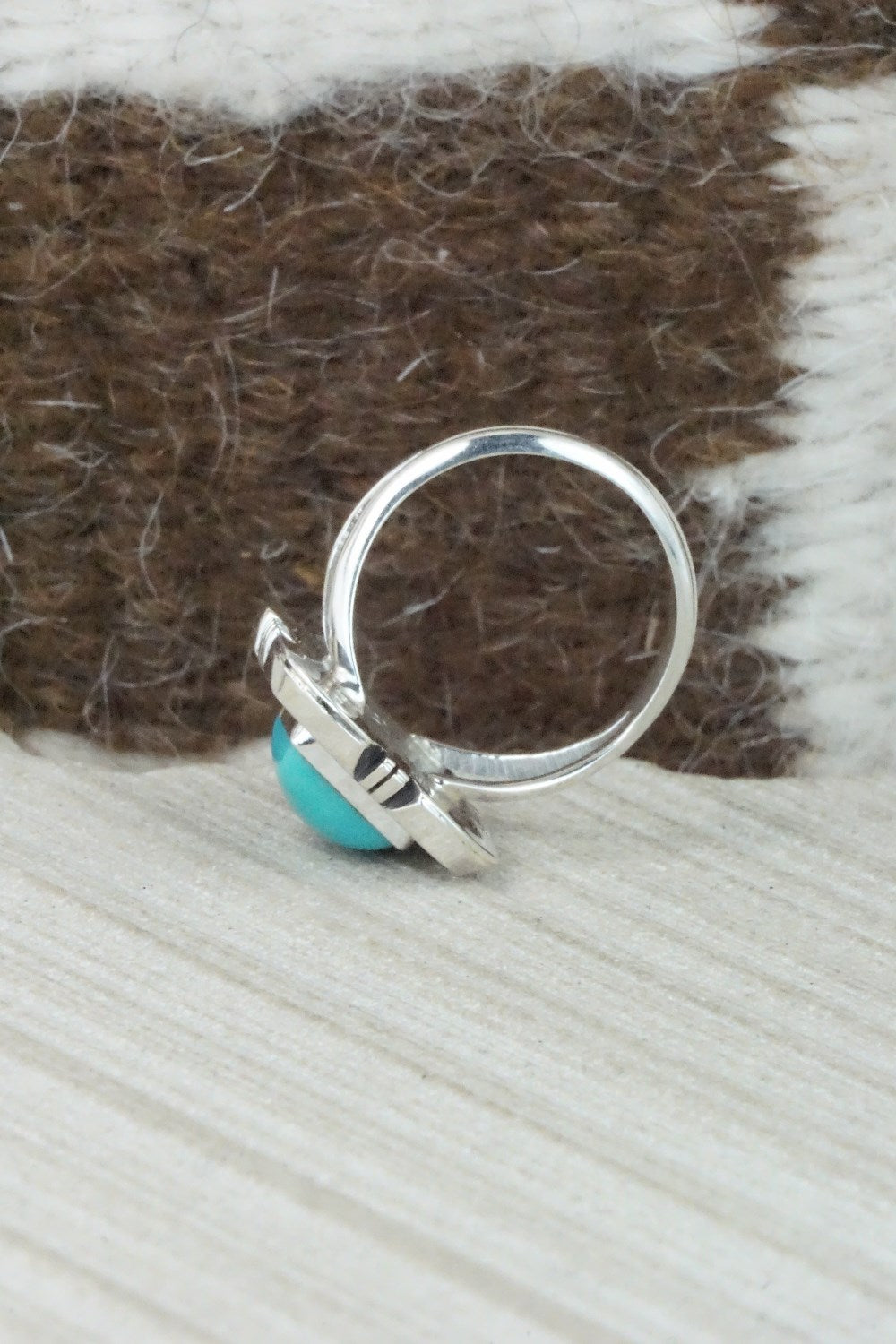 Turquoise & Sterling Silver Ring - Mark Barney - Size 6