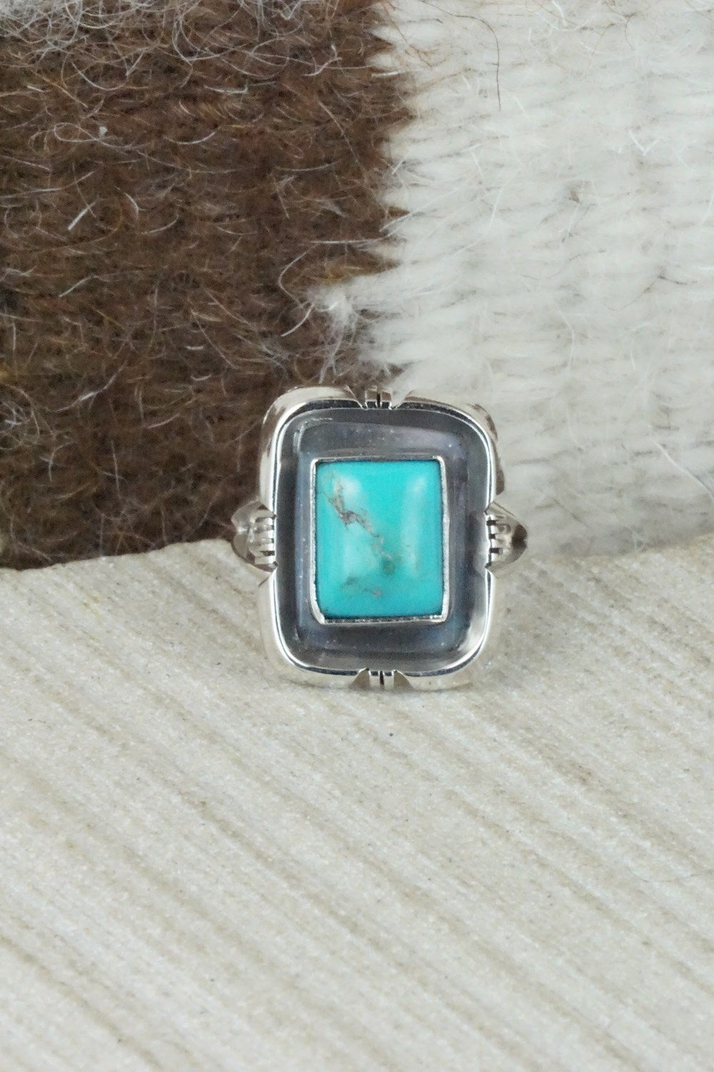 Turquoise & Sterling Silver Ring - Mark Barney - Size 6