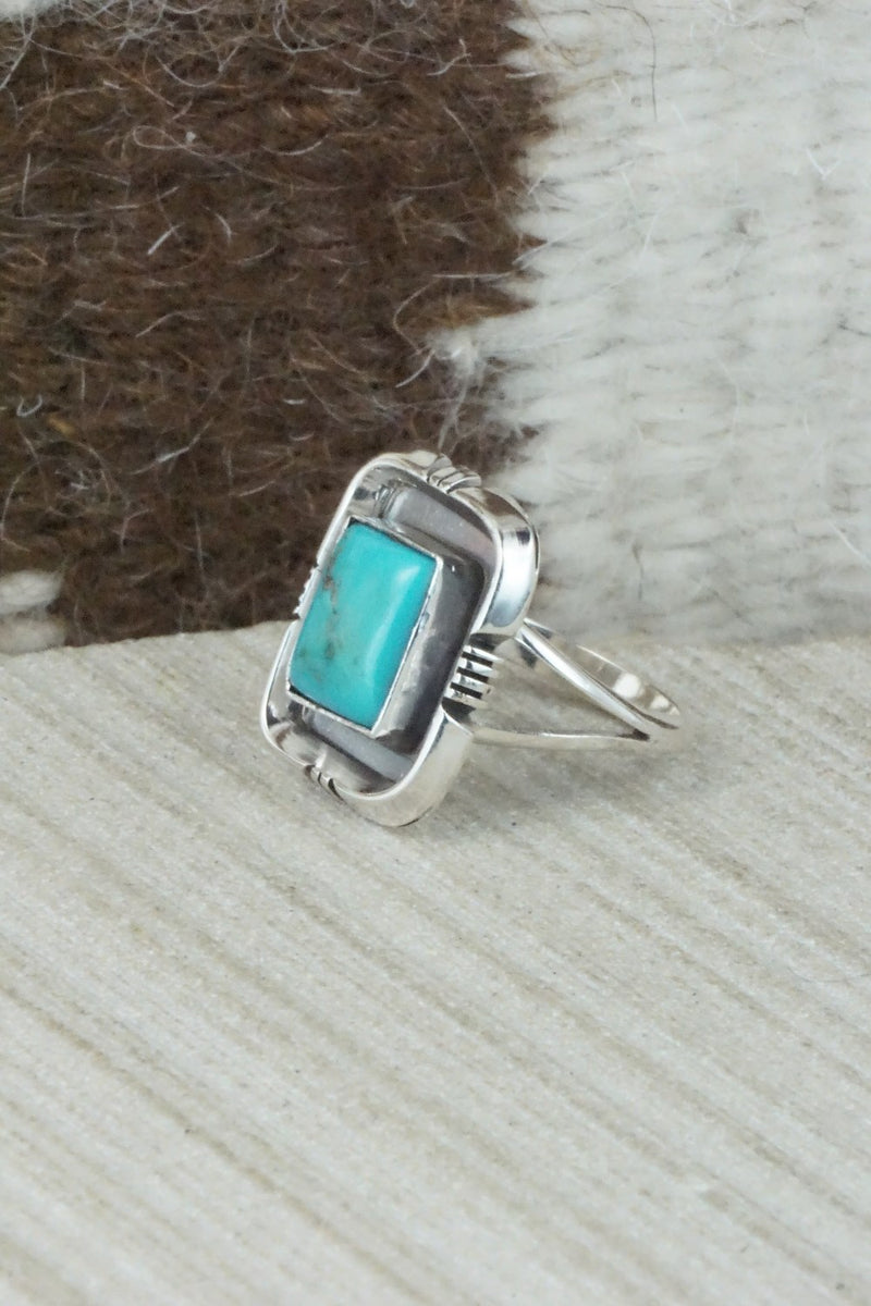 Turquoise & Sterling Silver Ring - Mark Barney - Size 6