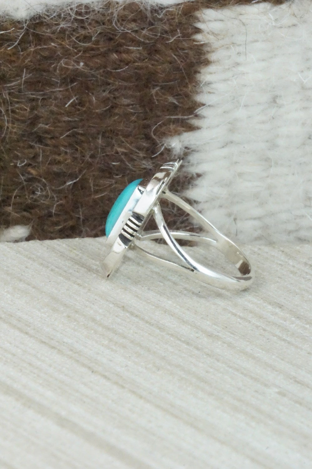 Turquoise & Sterling Silver Ring - Mark Barney - Size 6