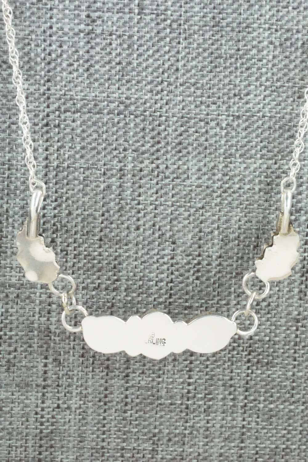 Onyx & Sterling Silver Floral Necklace - Sadie Jim