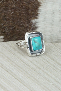Turquoise & Sterling Silver Ring - Mark Barney - Size 6