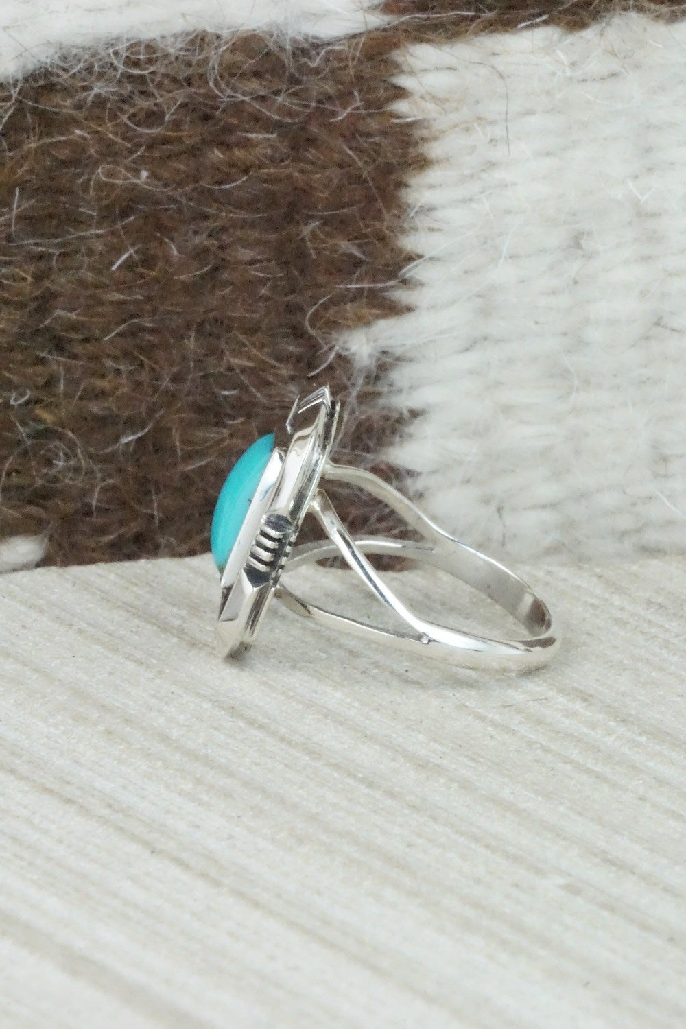 Turquoise & Sterling Silver Ring - Mark Barney - Size 7