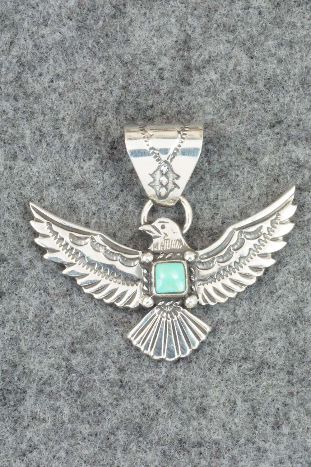 Turquoise & Sterling Silver Pendant - Kay Delgarito