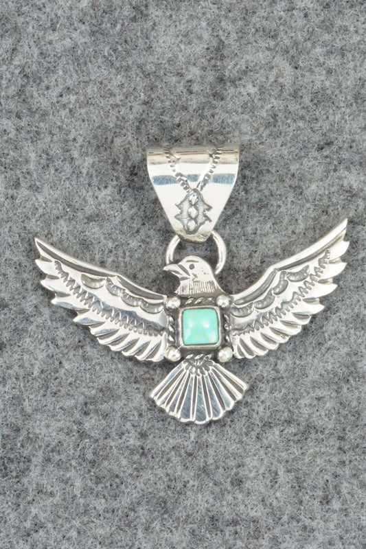 Turquoise & Sterling Silver Pendant - Kay Delgarito