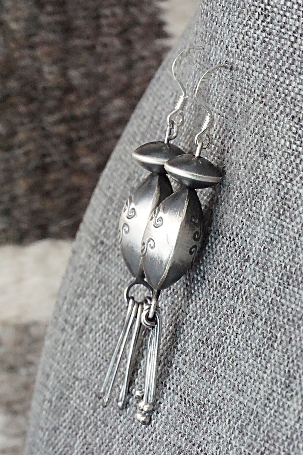 Sterling Silver Navajo Pearl Earrings - Presley Haley