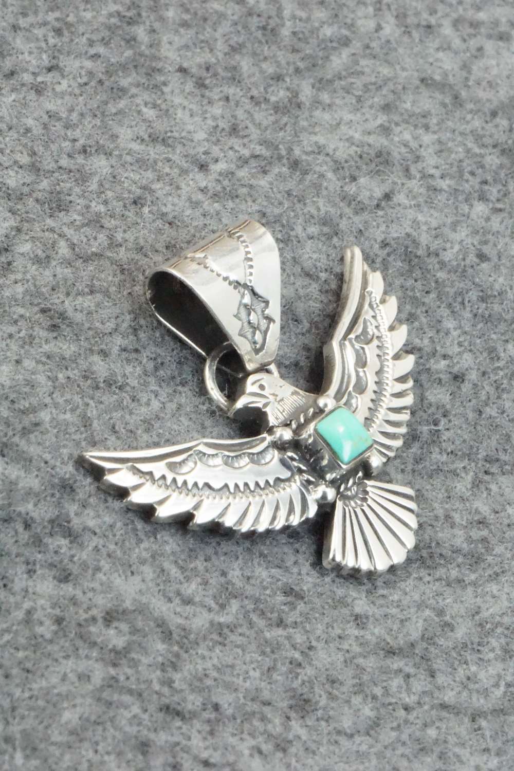 Turquoise & Sterling Silver Pendant - Kay Delgarito