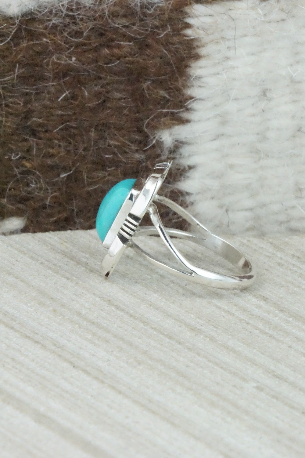 Turquoise & Sterling Silver Ring - Mark Barney - Size 7