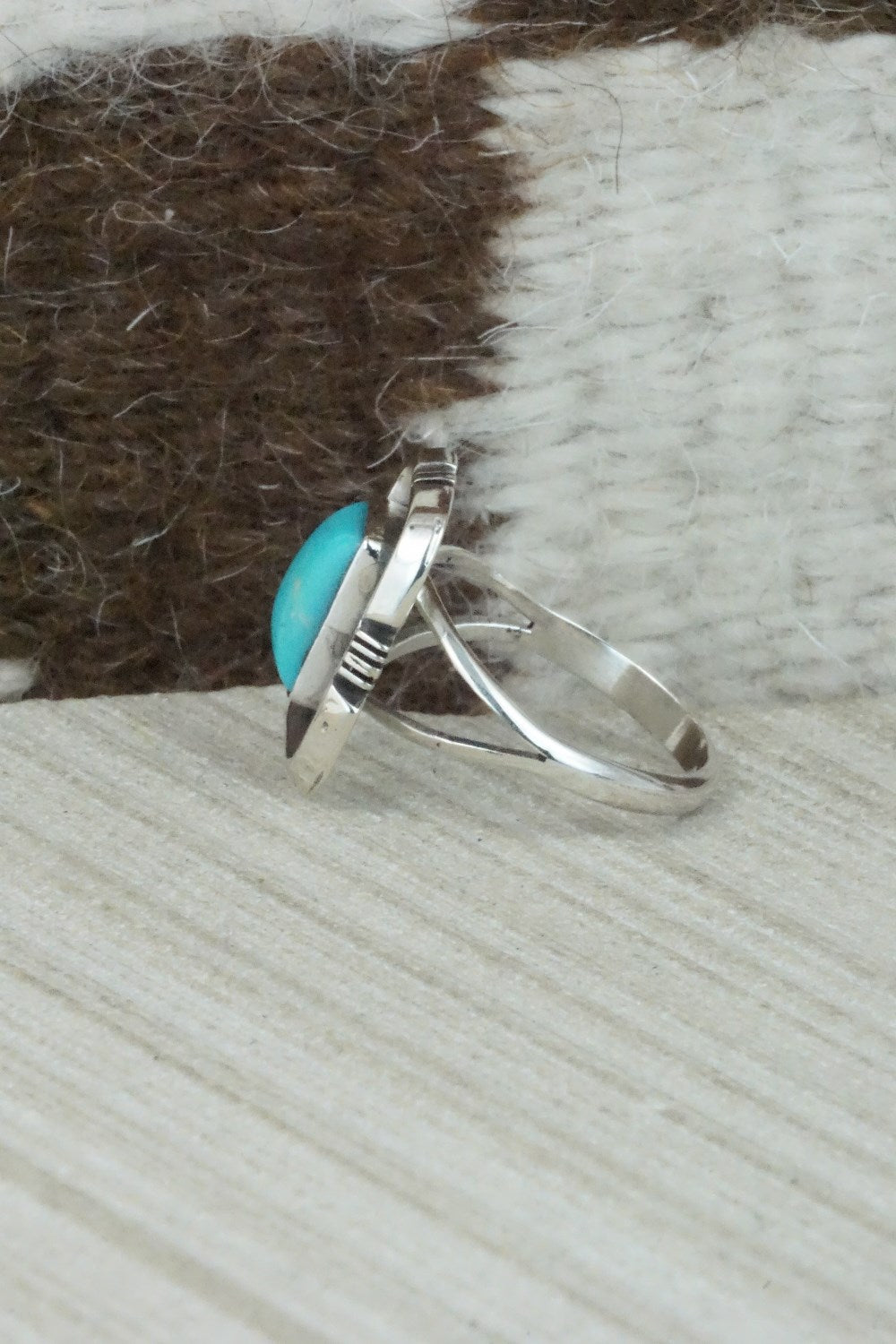 Turquoise & Sterling Silver Ring - Mark Barney - Size 7.75