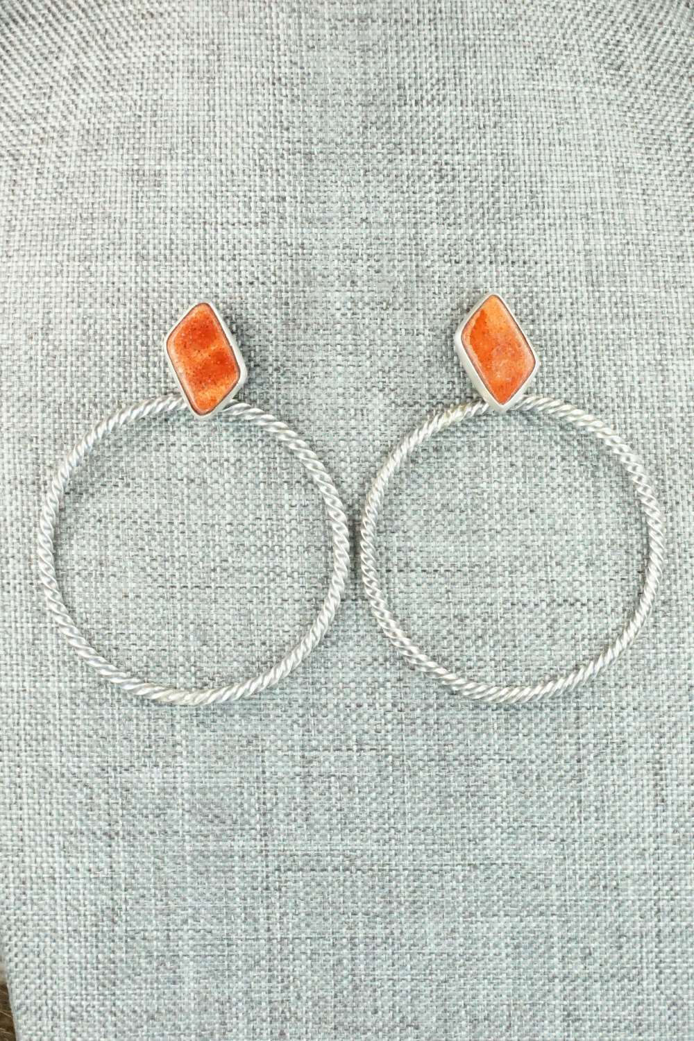 Coral & Sterling Silver Earrings - Annie Spencer