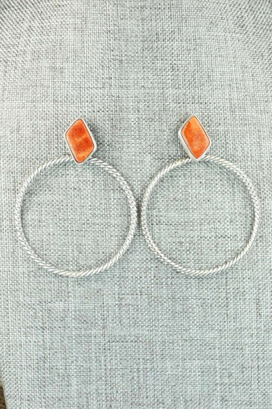 Coral & Sterling Silver Earrings - Annie Spencer