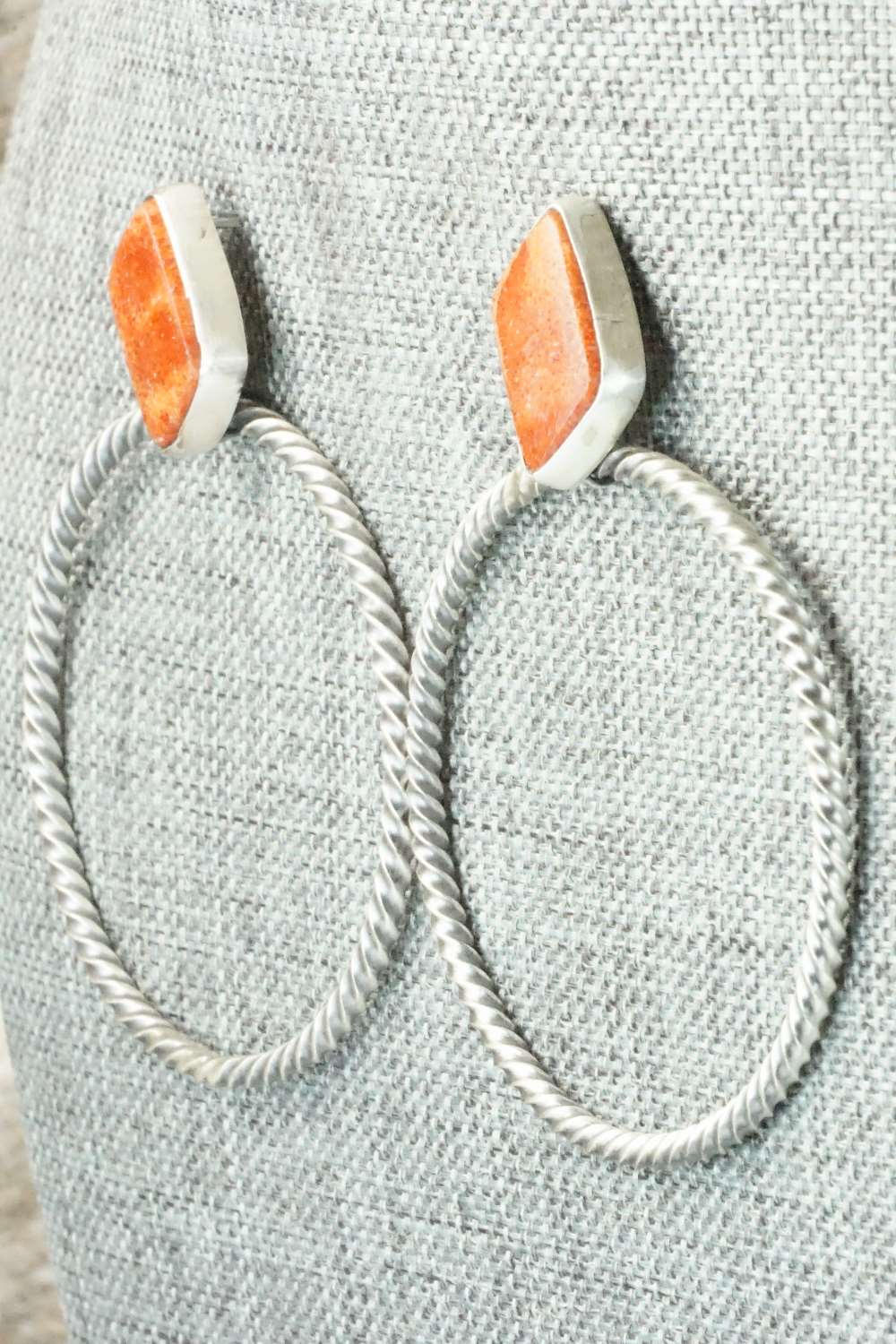 Coral & Sterling Silver Earrings - Annie Spencer