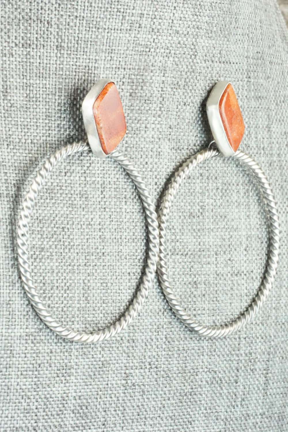 Coral & Sterling Silver Earrings - Annie Spencer