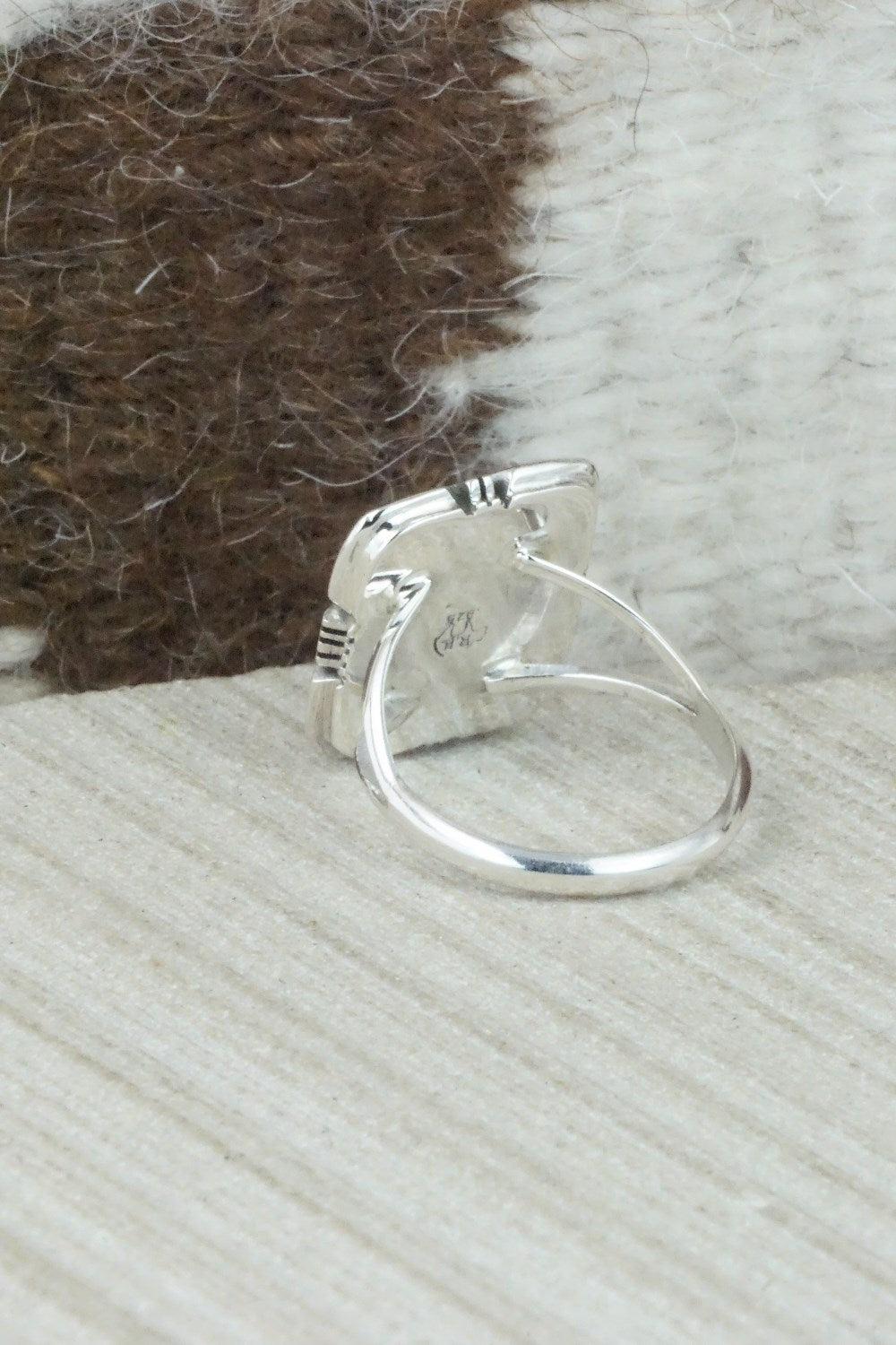 Turquoise & Sterling Silver Ring - Mark Barney - Size 8