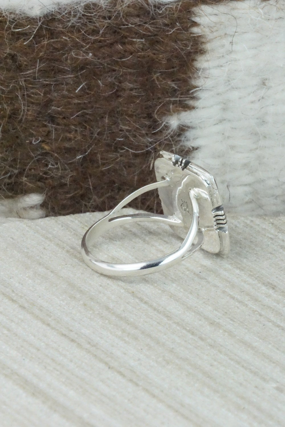 Turquoise & Sterling Silver Ring - Mark Barney - Size 8