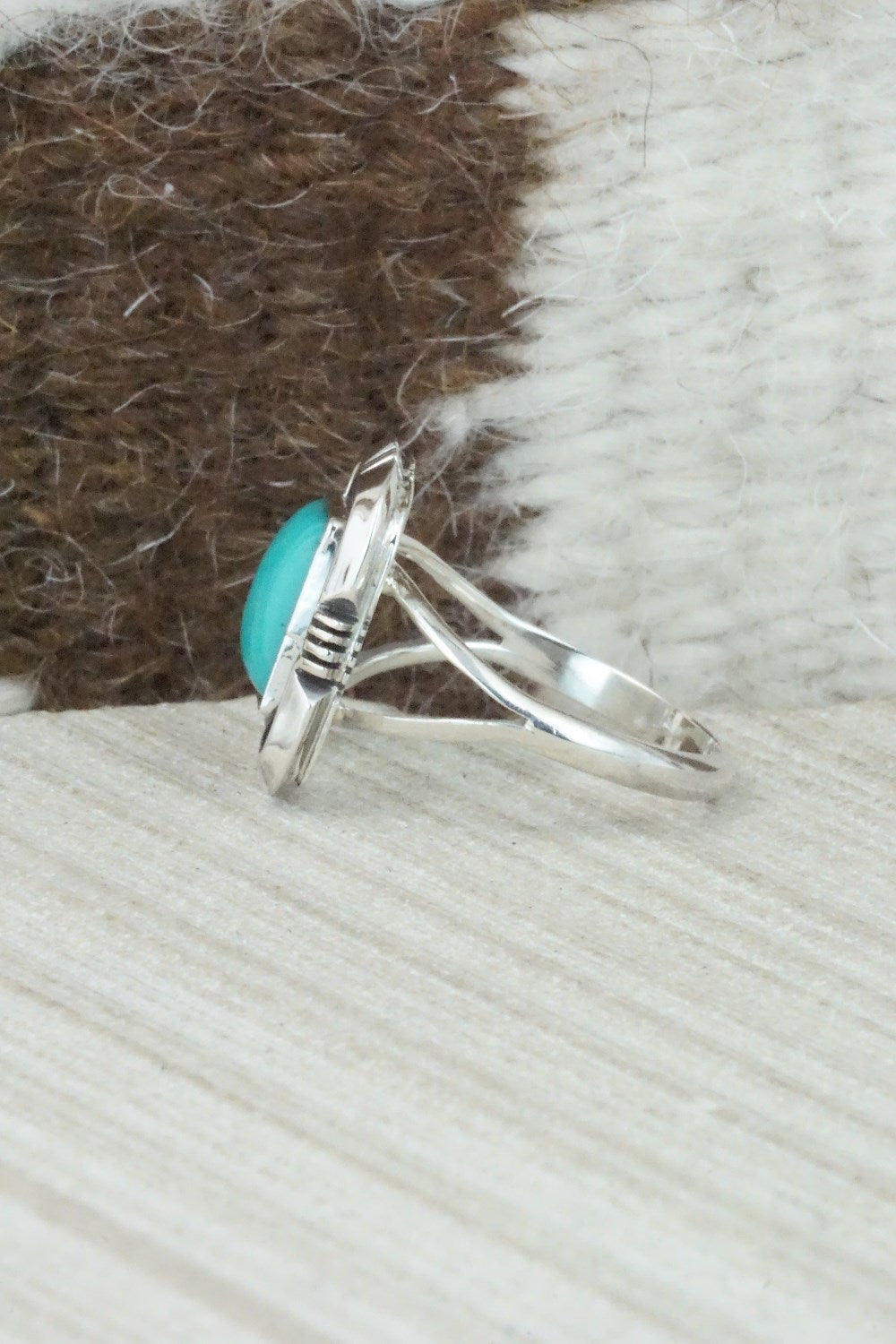 Turquoise & Sterling Silver Ring - Mark Barney - Size 8.75
