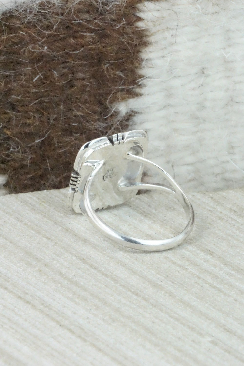 Turquoise & Sterling Silver Ring - Mark Barney - Size 8.75