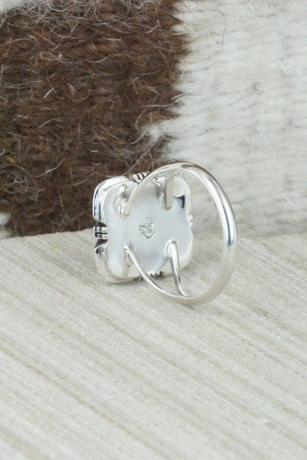 Turquoise & Sterling Silver Ring - Mark Barney - Size 8.75