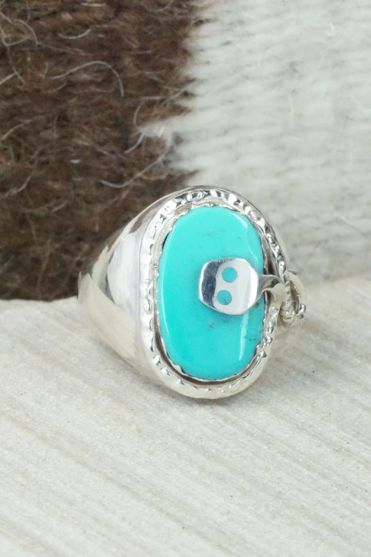 Turquoise & Sterling Silver Ring - Joy Calabaza - Size 11.5