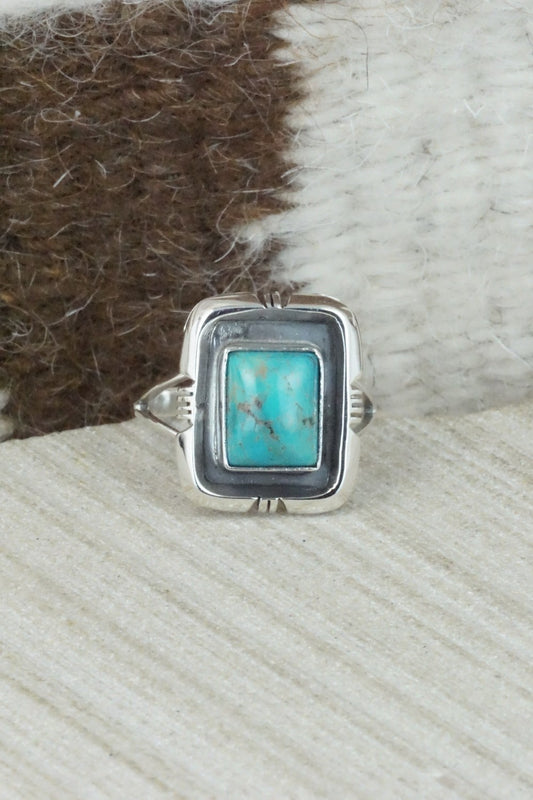 Turquoise & Sterling Silver Ring - Mark Barney - Size 8.75