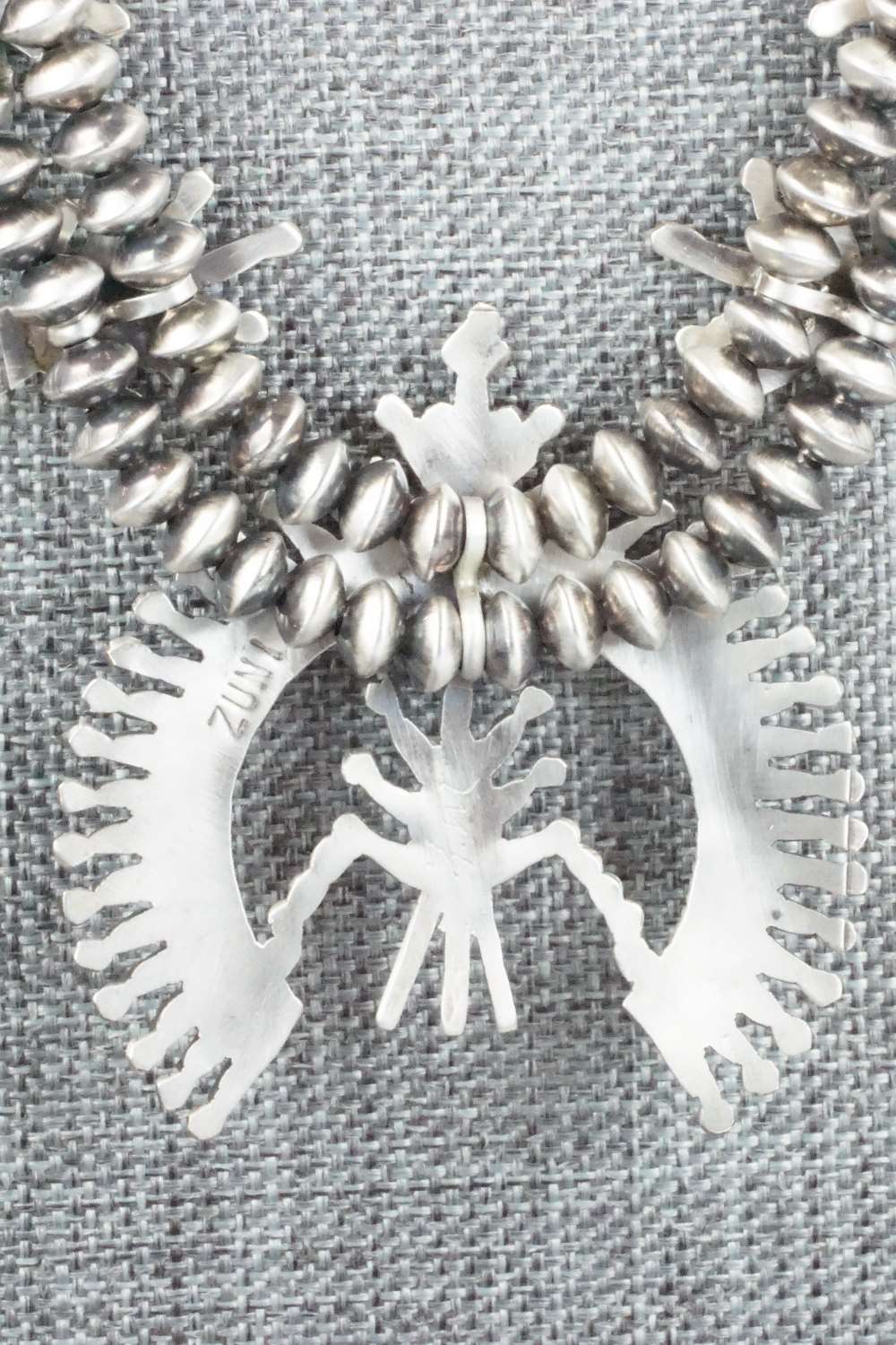 Turquoise & Sterling Silver Squash Blossom & Earrings - Lorna Mahkee