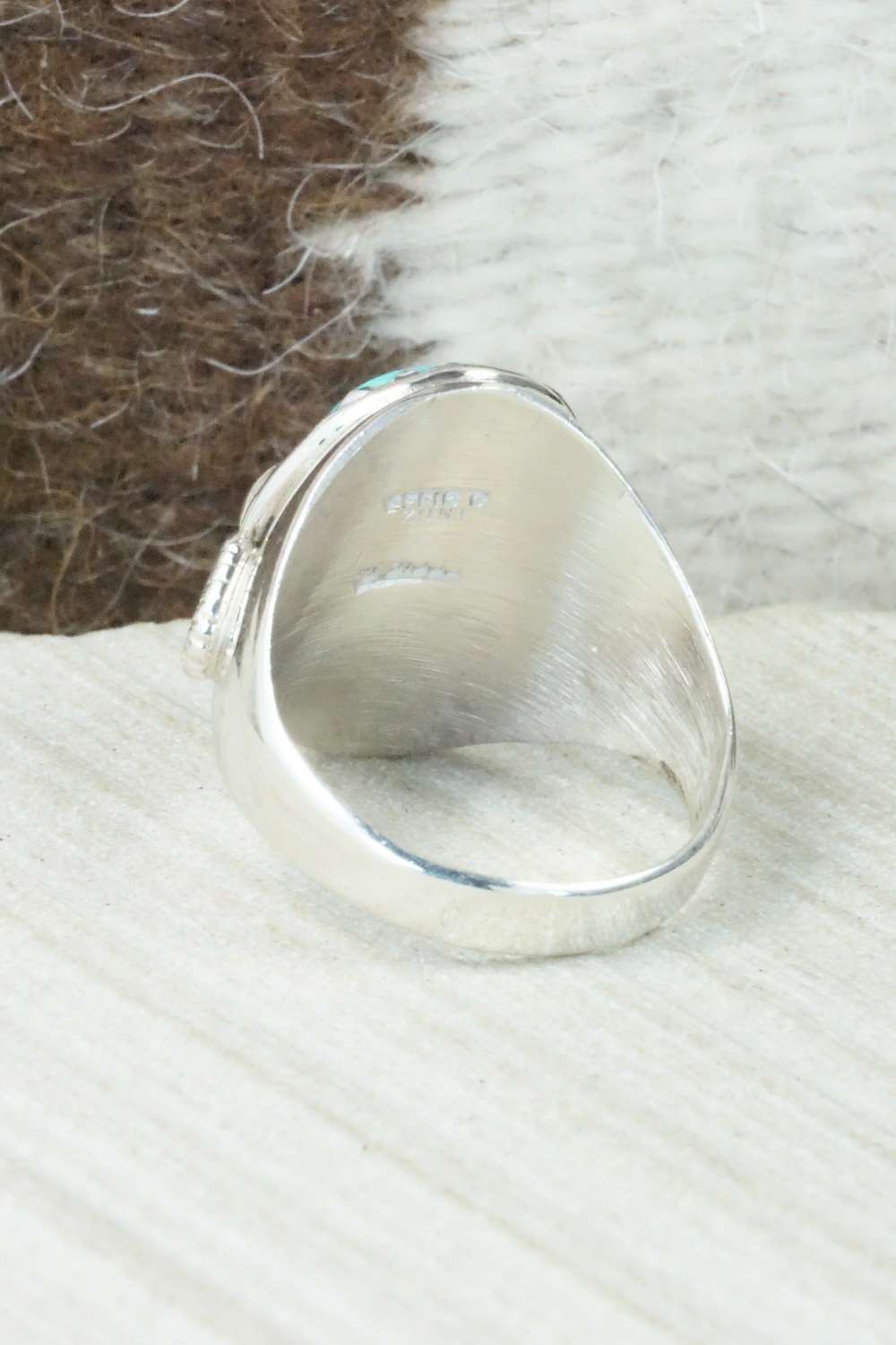 Turquoise & Sterling Silver Ring - Joy Calabaza - Size 11.5