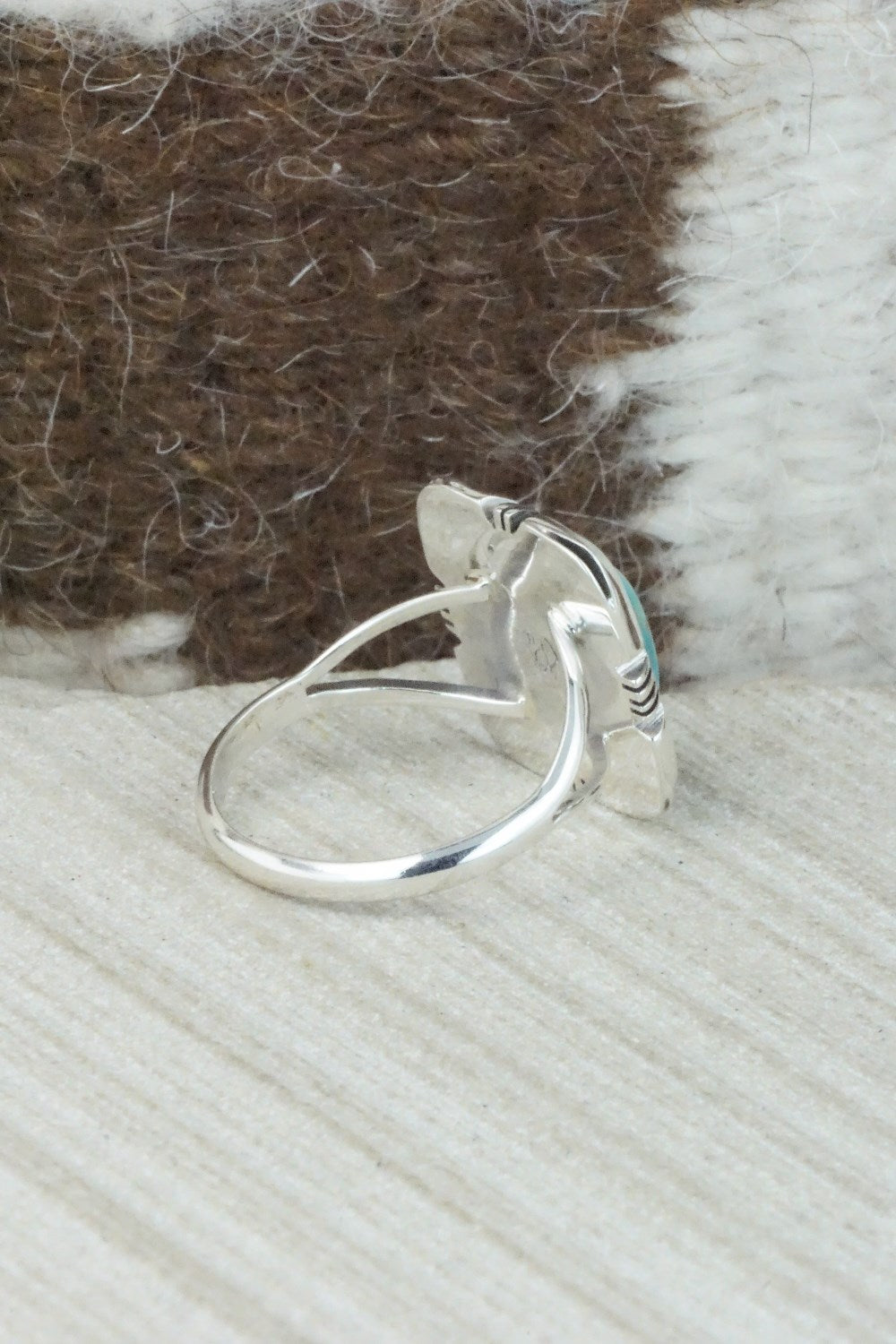 Turquoise & Sterling Silver Ring - Mark Barney - Size 8.75