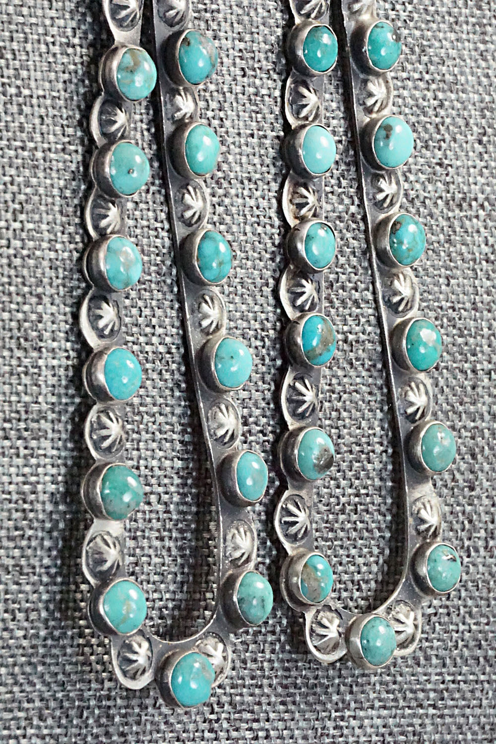 Turquoise and Sterling Silver Earrings - Eugene Charley