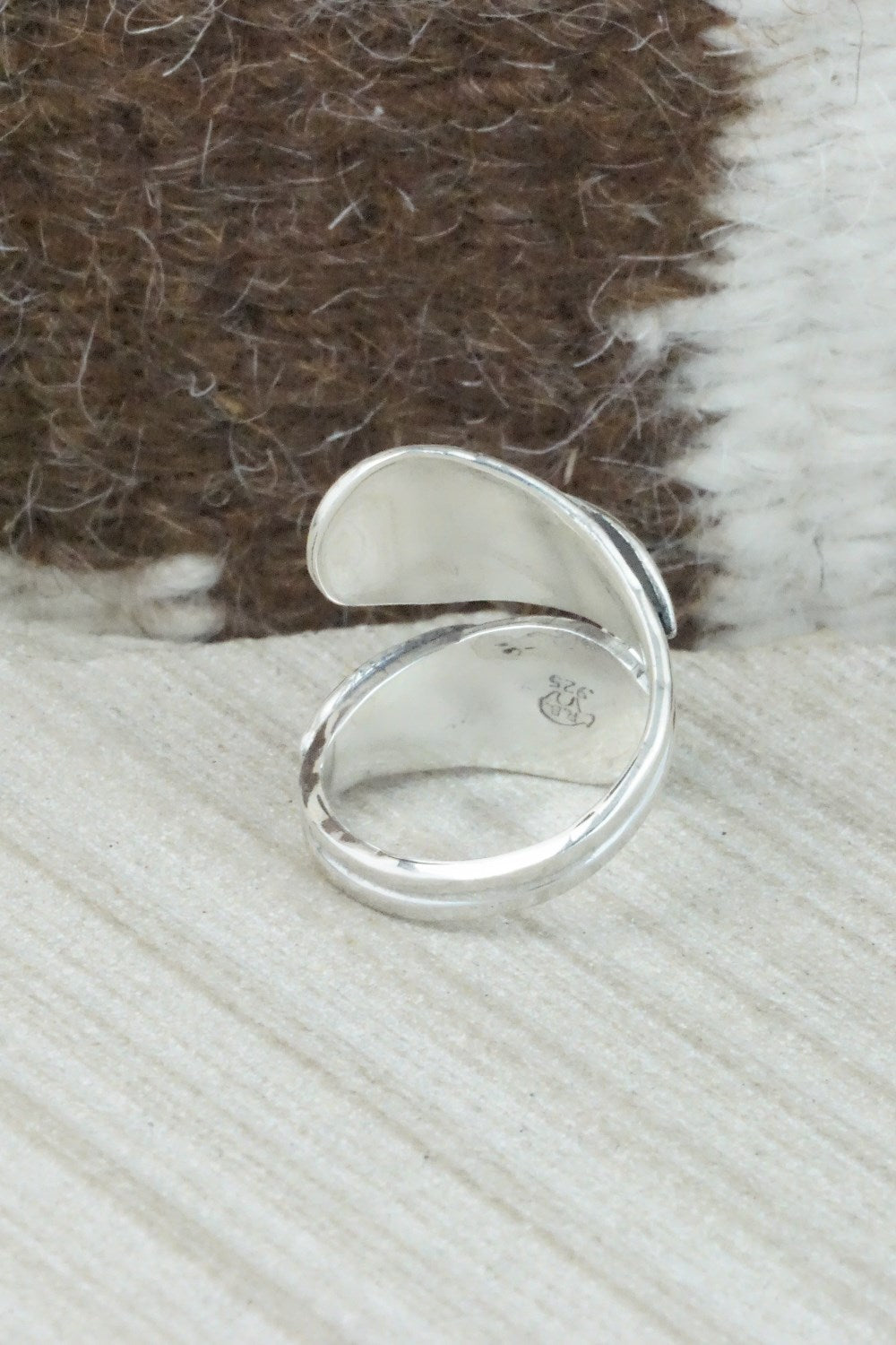 Coral & Sterling Silver Ring - Genevieve Francisco - Size 7.25