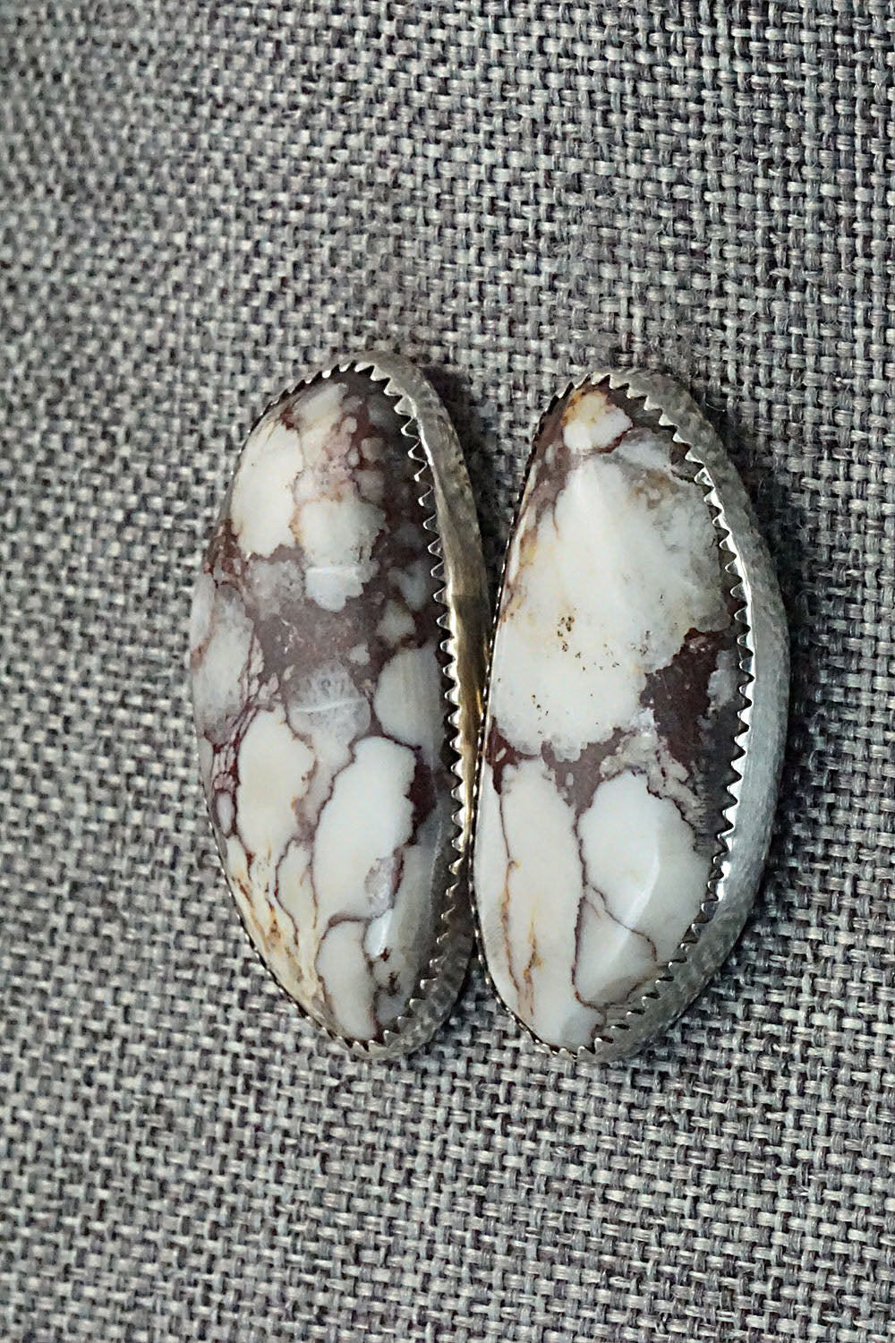Wild Horse & Sterling Silver Earrings - Leslie Nez
