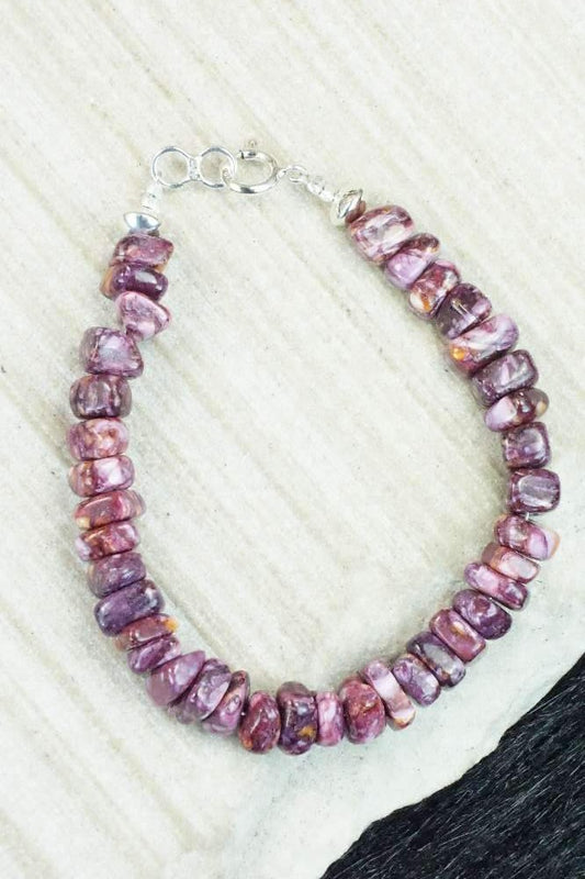 Spiny Oyster & Sterling Silver Clasp Bracelet - Louise Joe