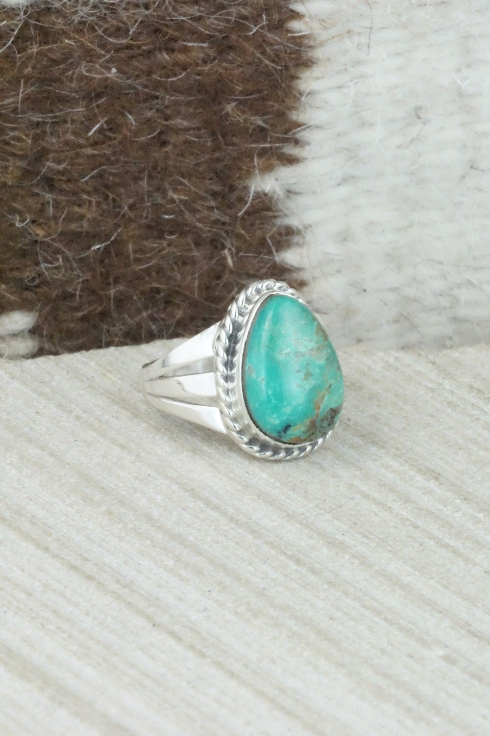 Turquoise & Sterling Silver Ring - Jamie Saunders - Size 5.5