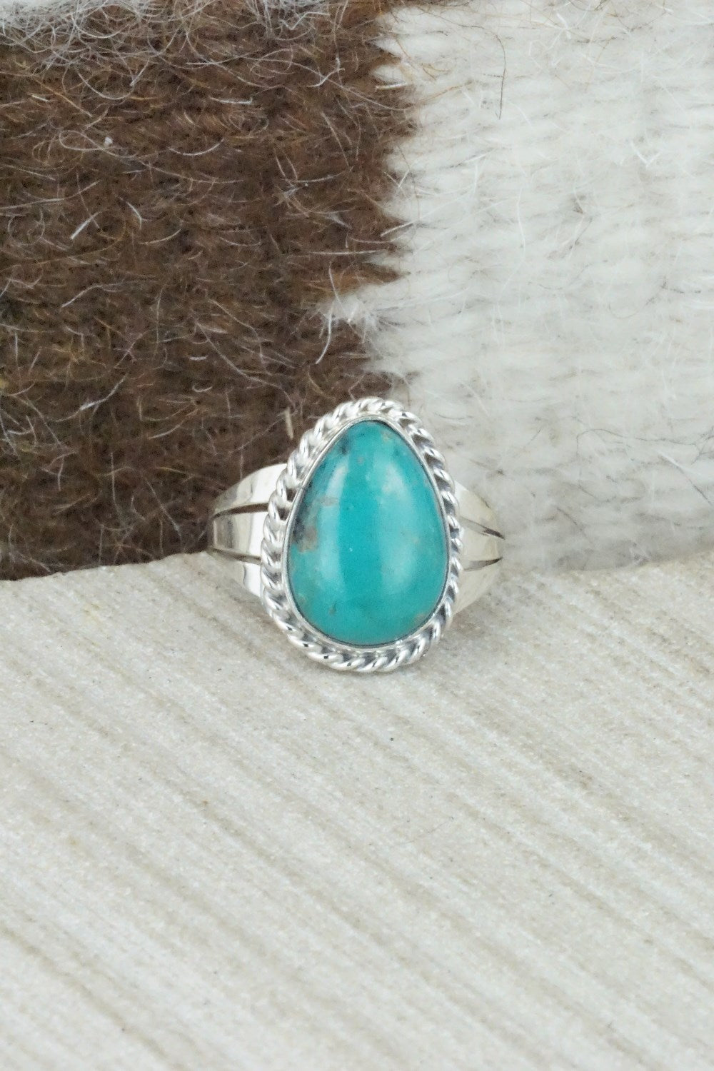 Turquoise & Sterling Silver Ring - Jamie Saunders - Size 6.5