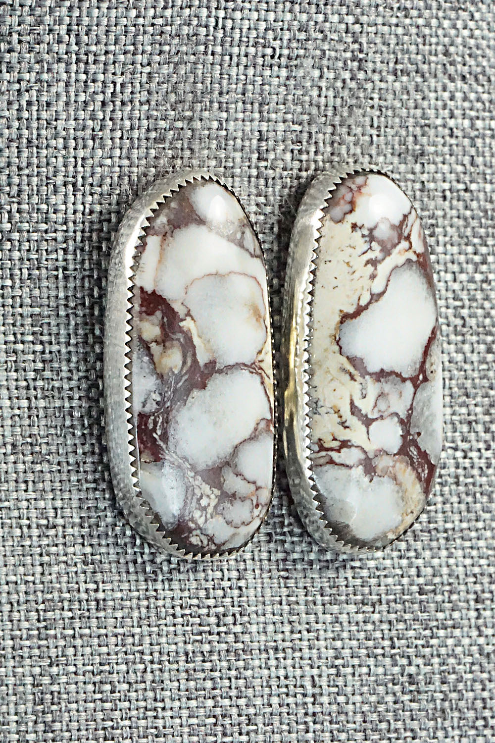 Wild Horse & Sterling Silver Earrings - Leslie Nez