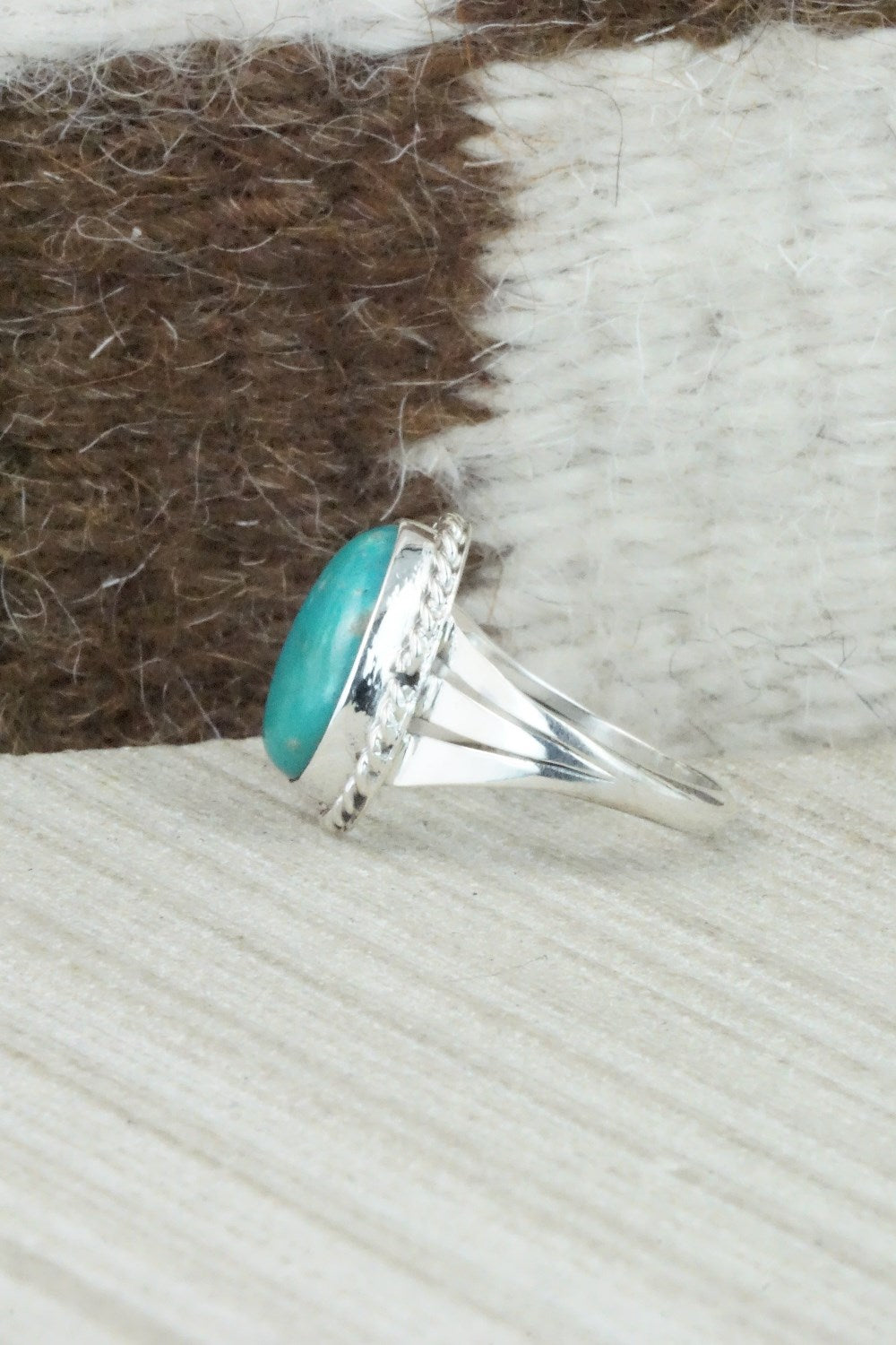 Turquoise & Sterling Silver Ring - Jamie Saunders - Size 6.5
