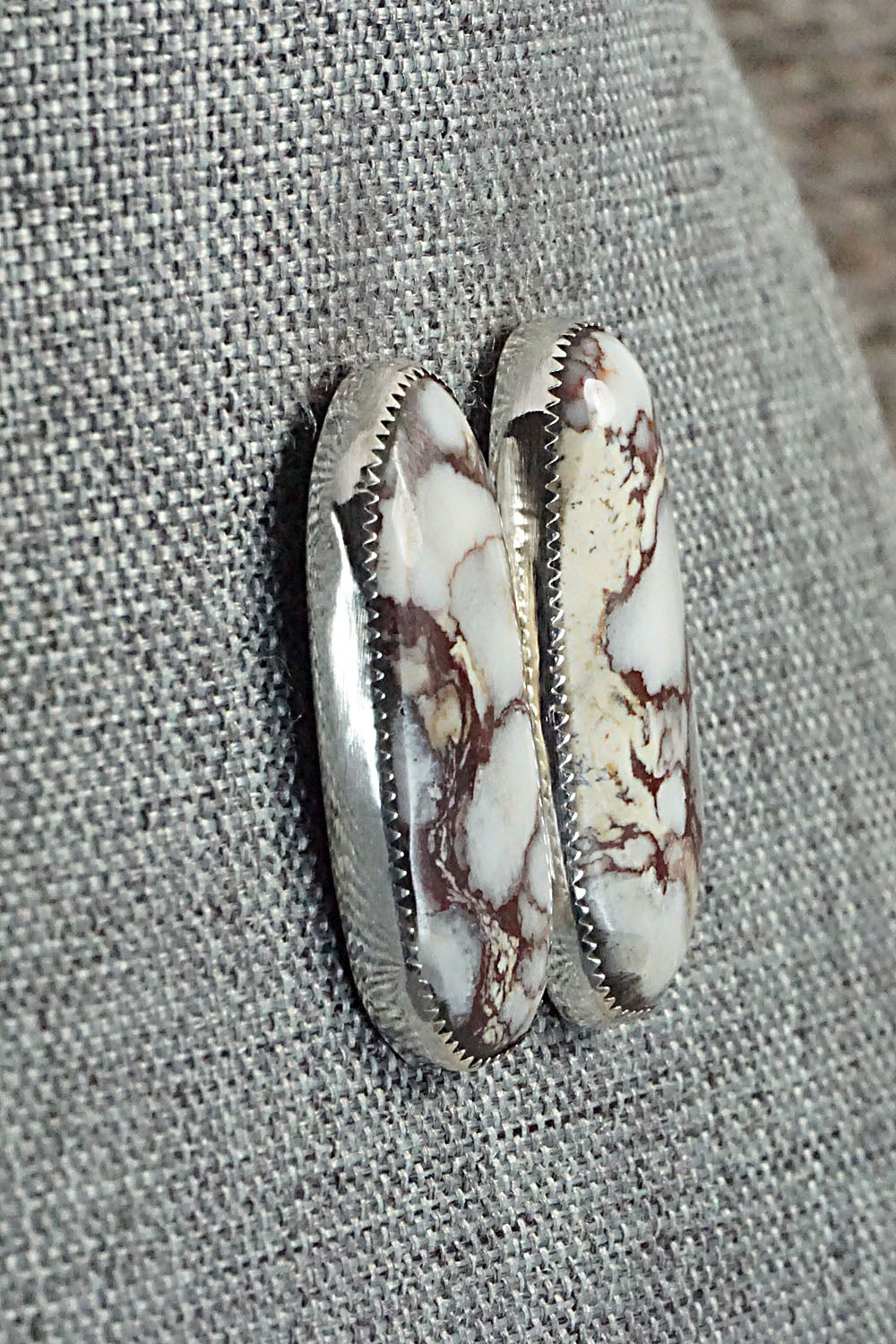 Wild Horse & Sterling Silver Earrings - Leslie Nez