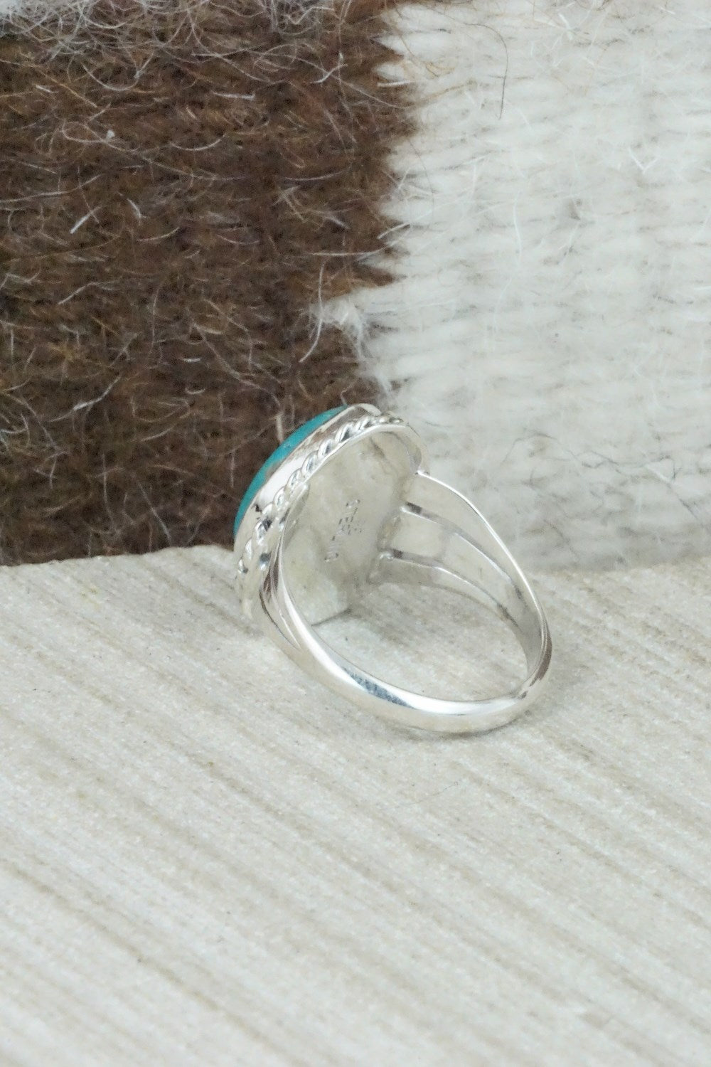 Turquoise & Sterling Silver Ring - Jamie Saunders - Size 6.5